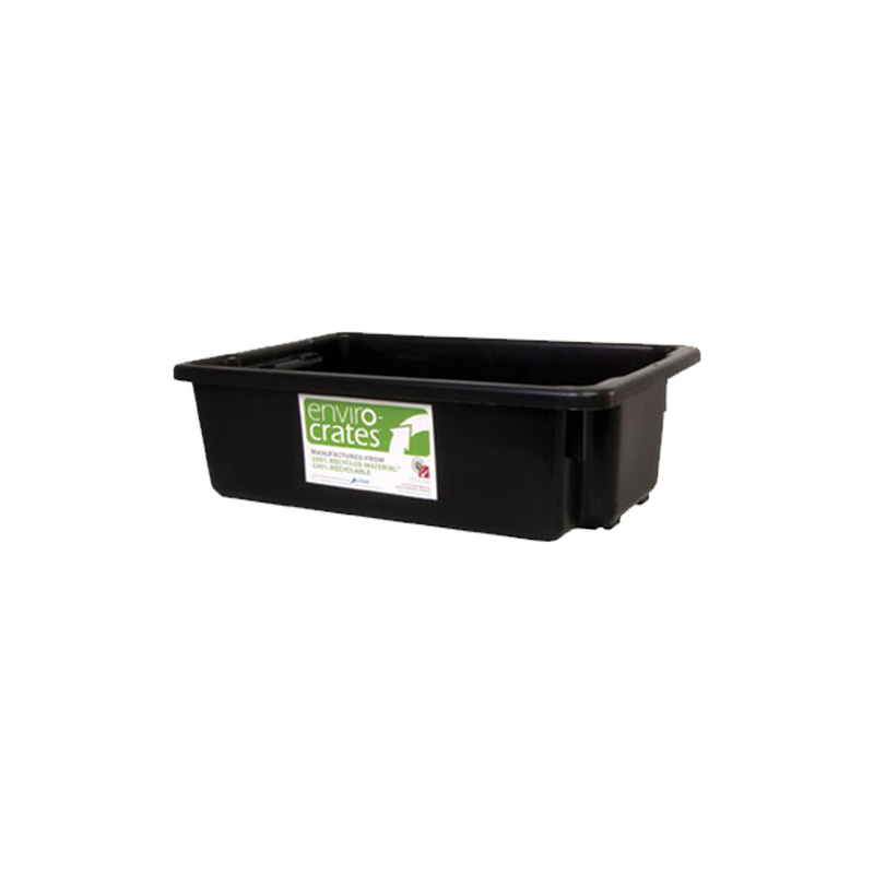 Stack & Nest Plastic Crate Tub 100% Recycled 32L Black