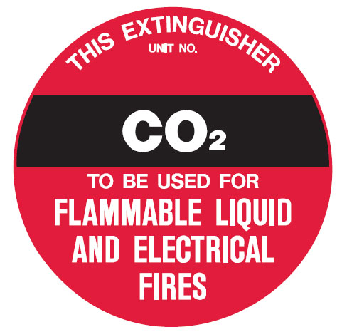 Fire Extinguisher Signs - CO2 Fire Extinguisher, 200mm Dia