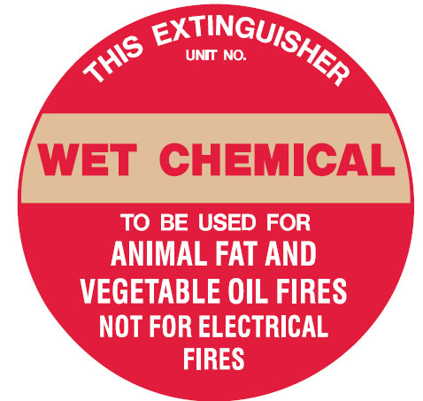 Fire Extinguisher Signs - Wet Chemical Fire Extinguisher, 200mm Dia