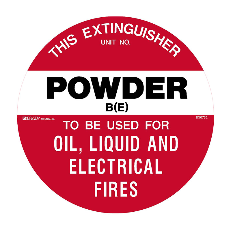 Fire Safety Marker Disc - This Extinguisher Powder B(E) To Be Used For Oil ... - 200mm Dia