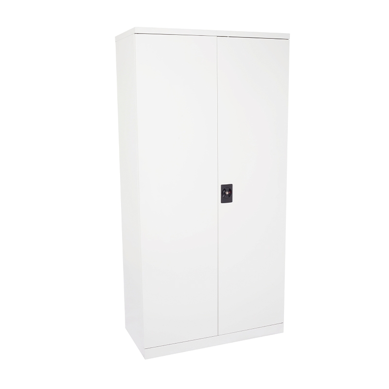 Lockable Storage Cabinet, 3 Shelf, Off White