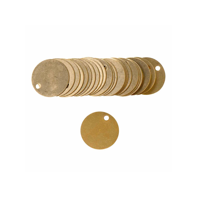 Blank Brass Round Valve Tags, 50.8mm (W) x 50.8mm (H), Pack of 25