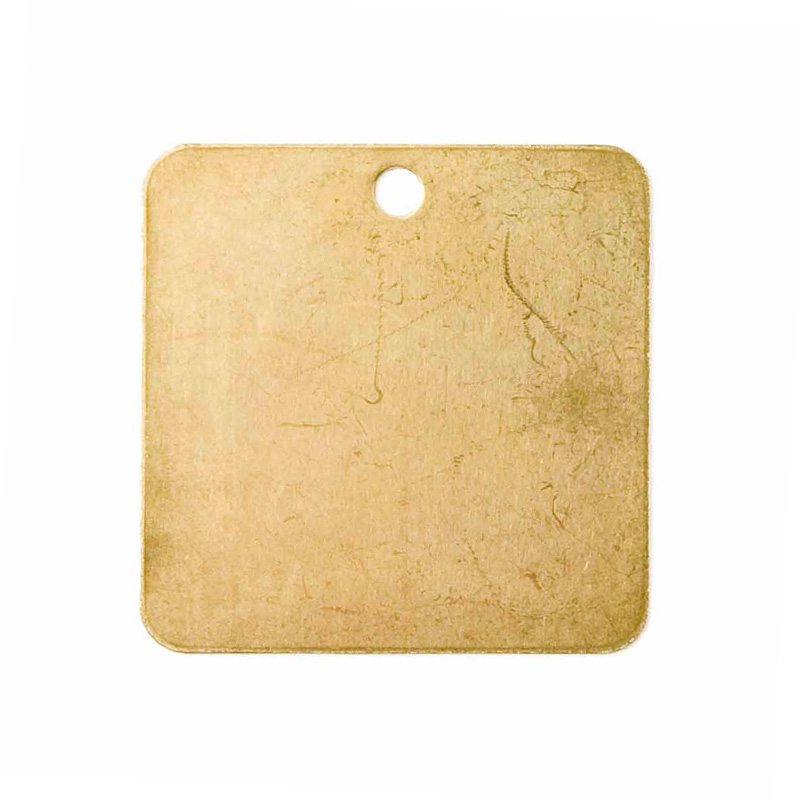Blank Brass Square Valve Tags, 38.1mm (W) x 38.1mm (H), Pack of 25