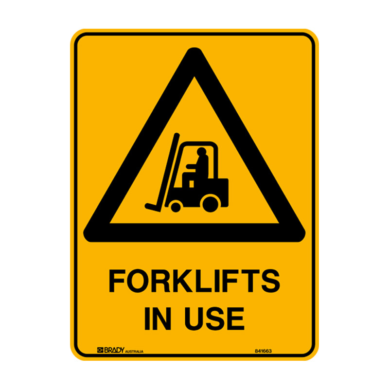 Warning Signs - Forklifts In Use, Polypropylene 450 x 600mm