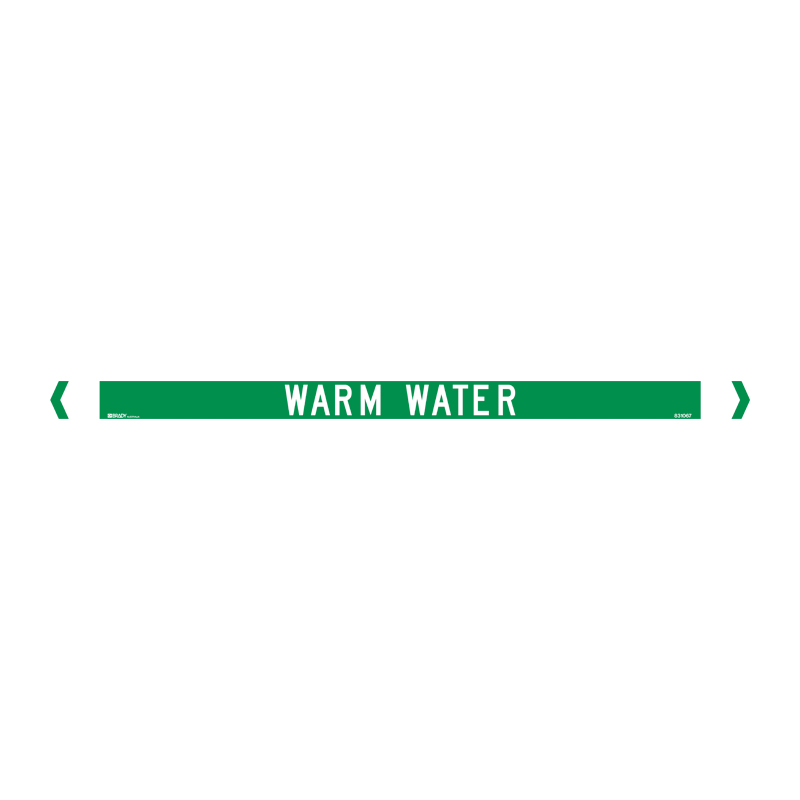 Standard Pipe Marker, Self Adhesive, Warm Water - Pack of 10 