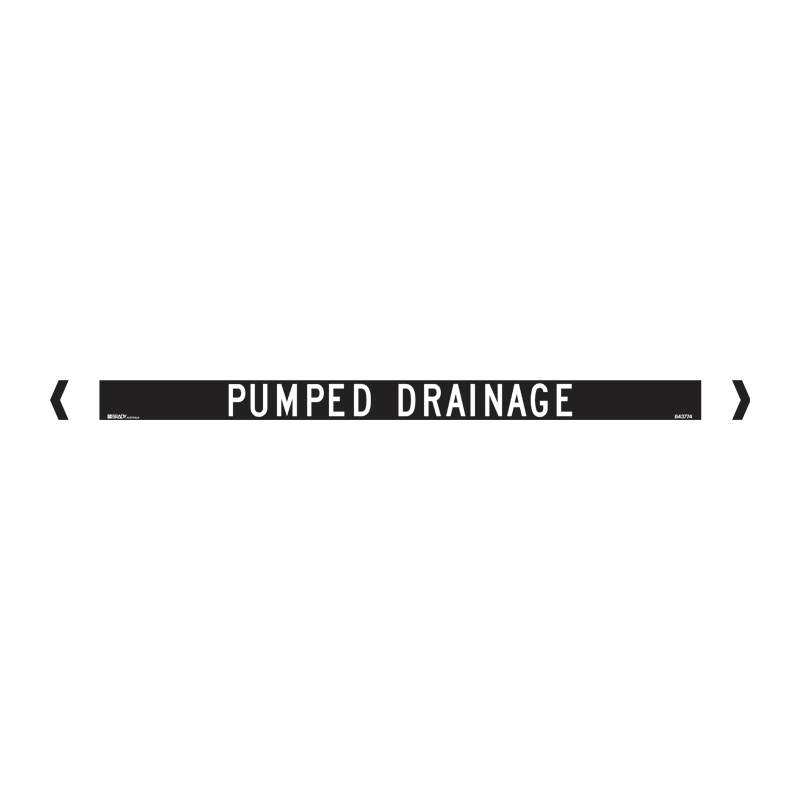 Standard Pipe Marker, Self Adhesive, Pumped Drainage - Pack of 10 