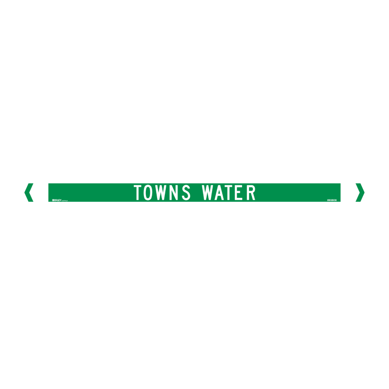Standard Pipe Marker, Self Adhesive, Towns Water - Pack of 10 