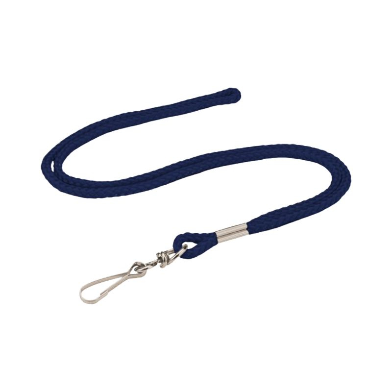 Lanyard Cord with Swivel Hook, 3mm, Navy Blue, Pack 50