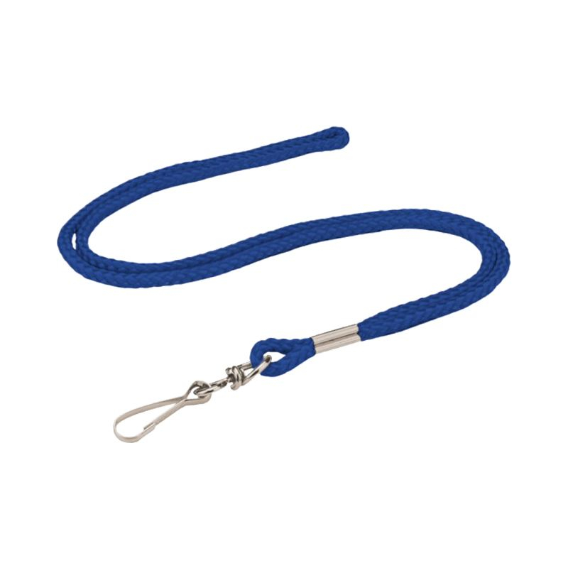 Lanyard Cord with Swivel Hook, 3mm, Royal Blue, Pack 50