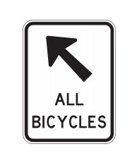 Bicycle Path Sign - Left Arrow